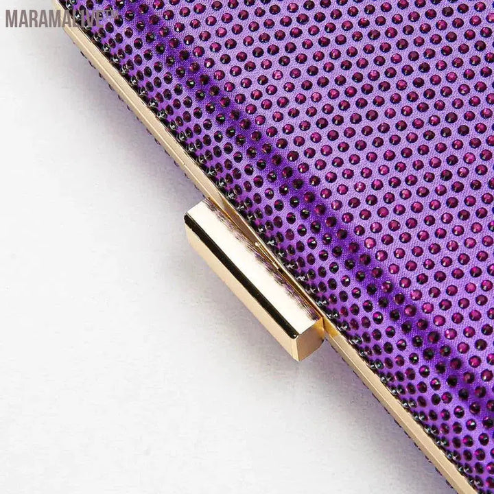 Ladies Purple Evening Bags Luxury Rhinestone Handbags Pochette Formal Party Banquet Clutch Square Purses Soirée Femme