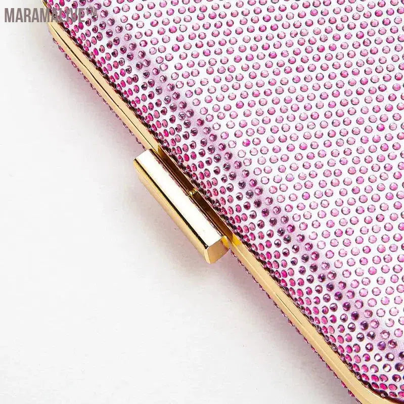 Ladies Purple Evening Bags Luxury Rhinestone Handbags Pochette Formal Party Banquet Clutch Square Purses Soirée Femme