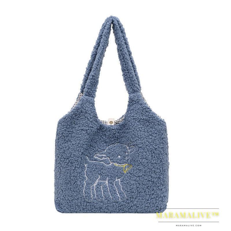 Lamb Bags Winter Shoulder Bag For Women Shopping Handbags