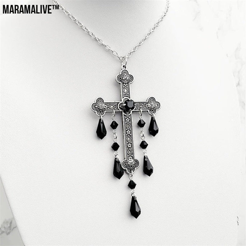 Large Cross Necklace Choke Gothic Pendant