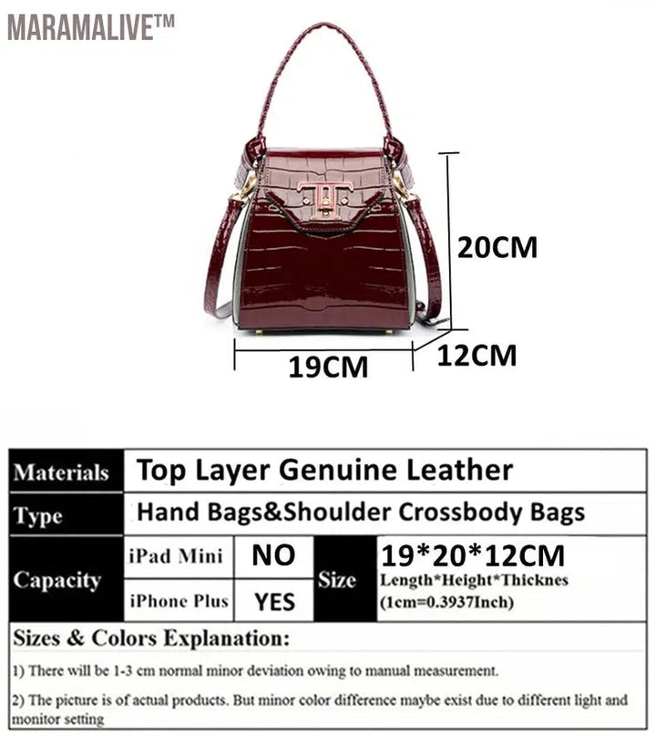 Leather Crocodile Pattern Small Tote Handbags For Women 2024 Trend Designer Ladies Shoulder Crossbody Bags