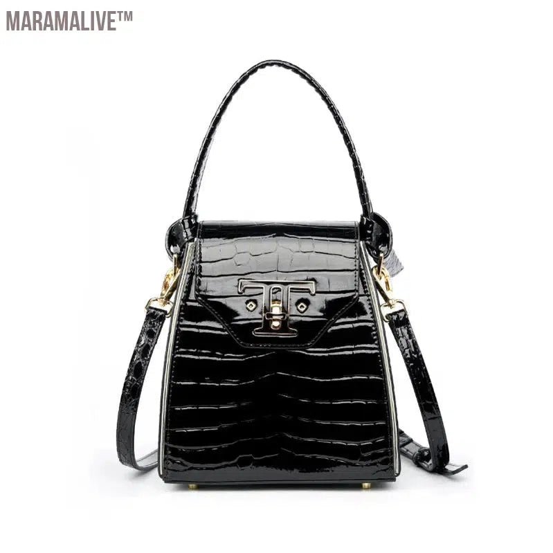 Leather Crocodile Pattern Small Tote Handbags For Women 2024 Trend Designer Ladies Shoulder Crossbody Bags