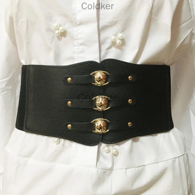 Length 65cm Long Waist Belt Fashion Waist Belts Ladies Solid Stretch Elastic Wide Belt Medieval Costume for Women Waistband