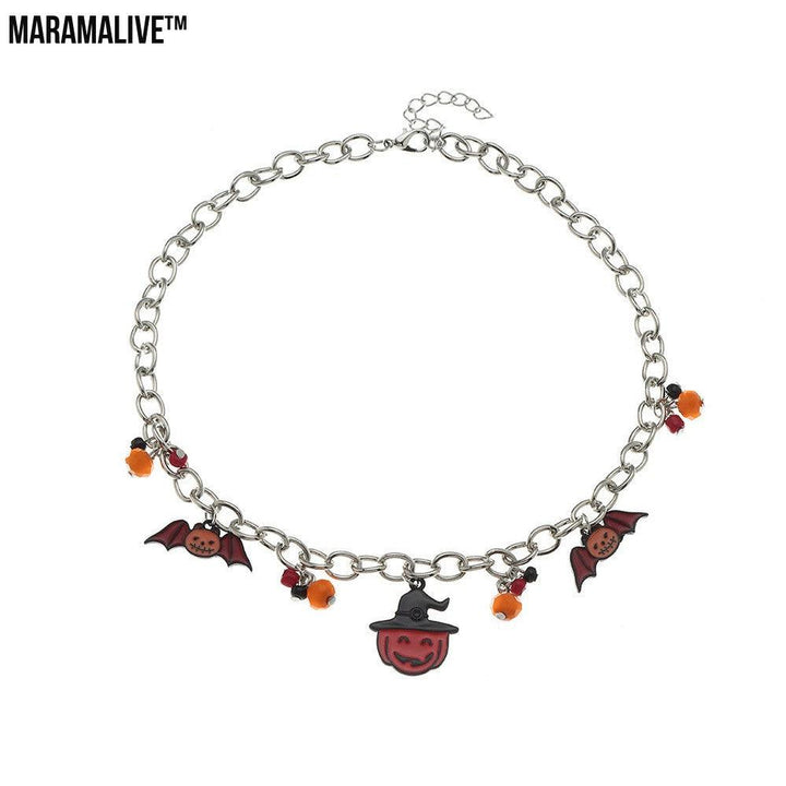 Lips Pumpkin Halloween Necklace