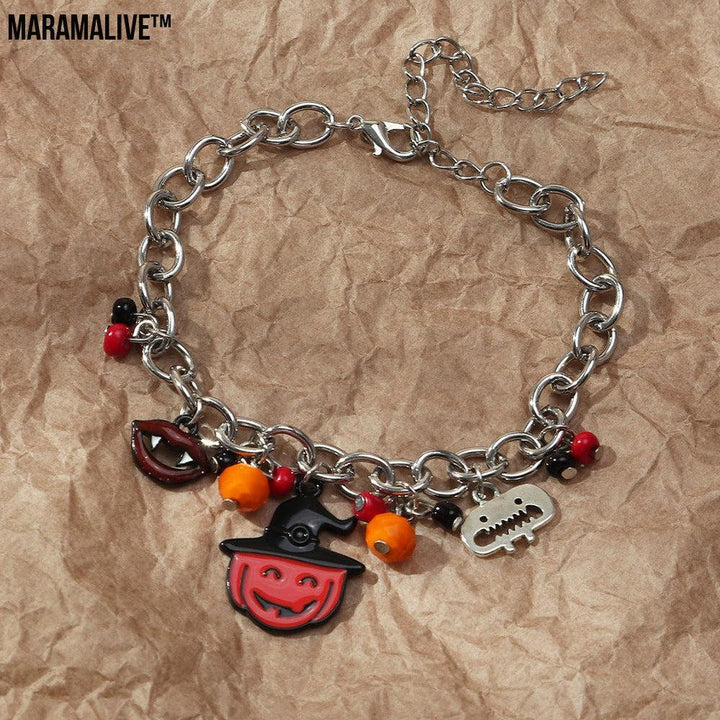 Lips Pumpkin Halloween Necklace