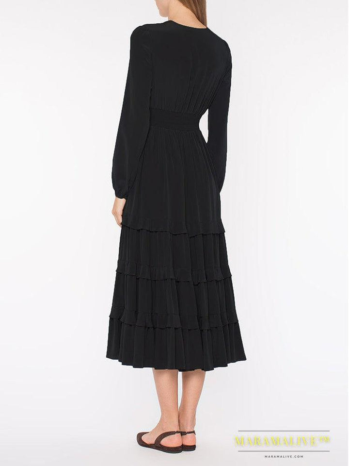 Long Black Dress Vintage fASHION