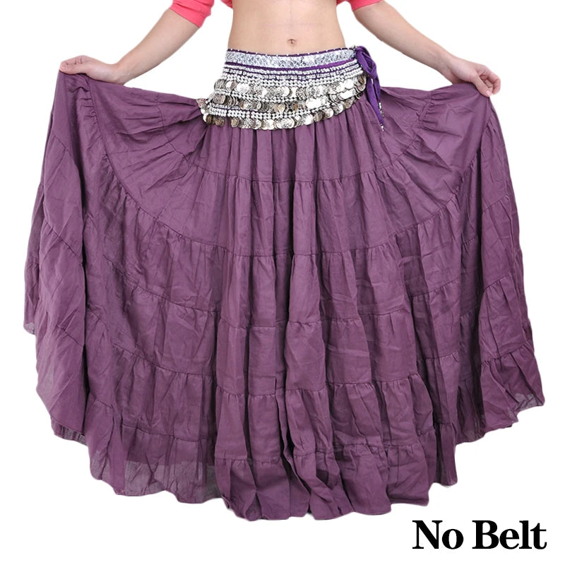 Long Gypsy Skirt Belly Dance Performance Women Tribal Gypsy Dance Skirt Women Belly Dance ATS Tribal Skirt 8m/16m Adult 12 Color