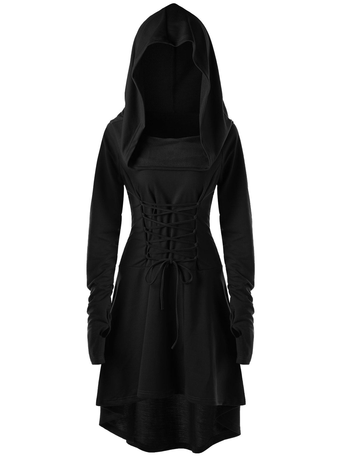 Long sleeve hooded tie dress