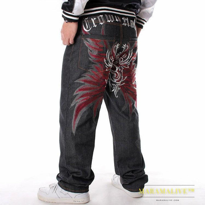 Loose Straight Skateboard Pants Embroidered Hip-hop Hip-hop Jeans