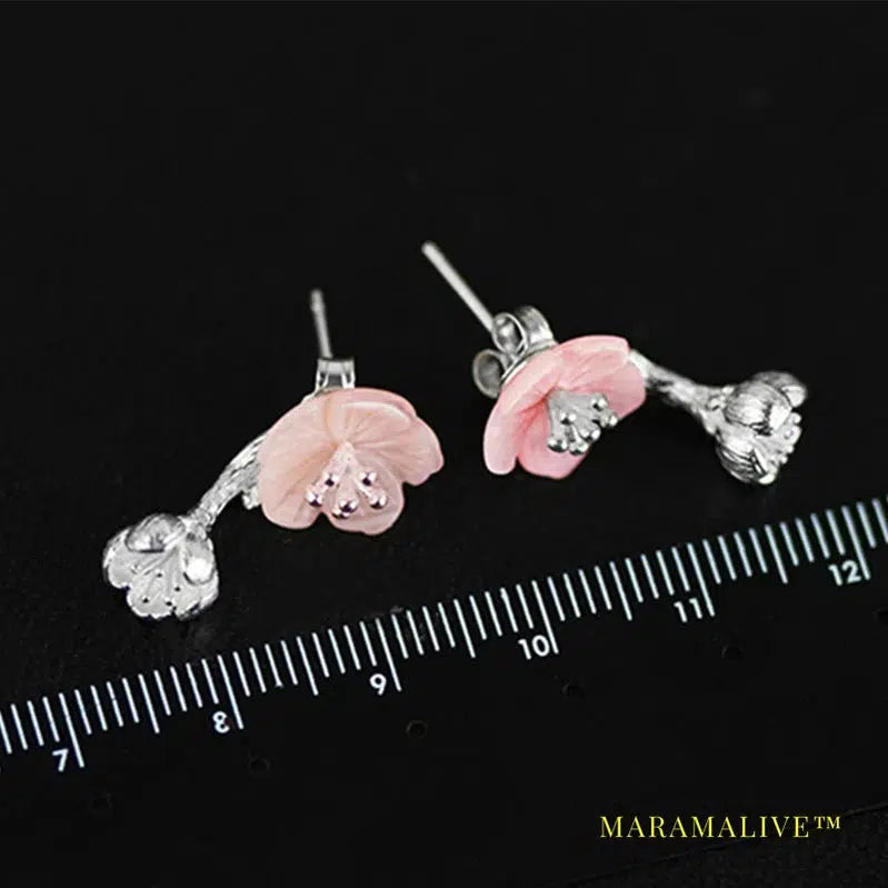 Lotus Fun Real 925 Sterling Silver Earrings Natural Handmade Fine Jewelry Unique Begonia Flowers Drop Earrings for Women