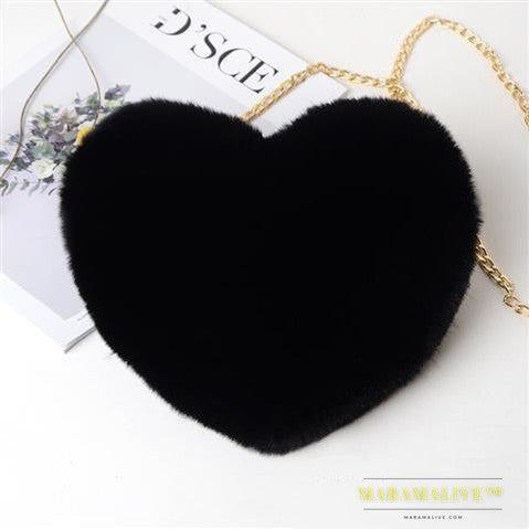 Love Bags For Women Plush Chain Shoulder Bags Valentine's Day Party Bag