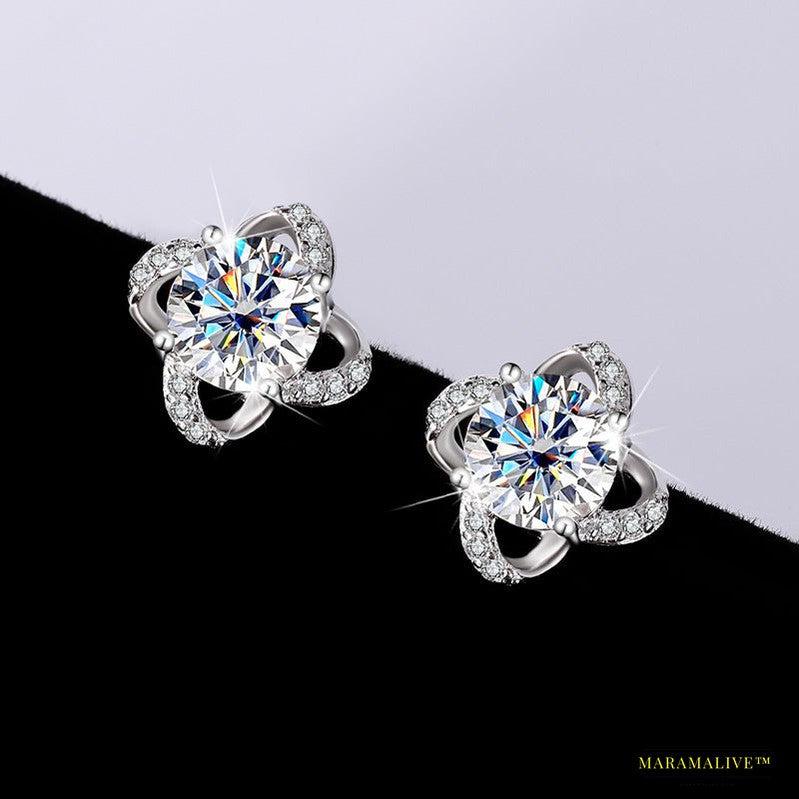 Luxurious Designer Moissanite Ear Studs - Simple Graceful Elegance