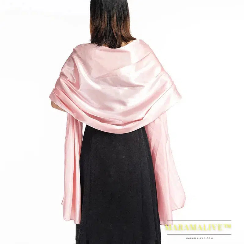 Luxurious Satin Evening Scarf Shawl and Satin Shawl