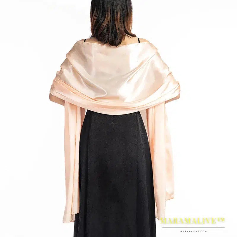 Luxurious Satin Evening Scarf Shawl and Satin Shawl