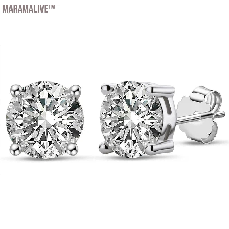 Luxury 11MM 5ct Real Big Moissanite Diamond Stud Earring For Women Classic 925 Sterling Silver Earring Jewelry Certificate