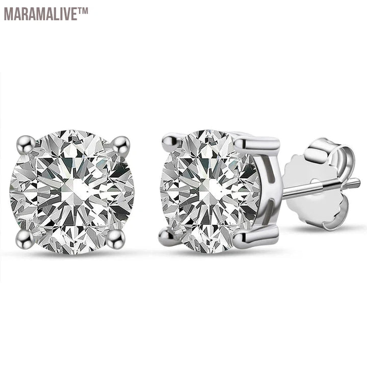 Luxury 11MM 5ct Real Big Moissanite Diamond Stud Earring For Women Classic 925 Sterling Silver Earring Jewelry Certificate