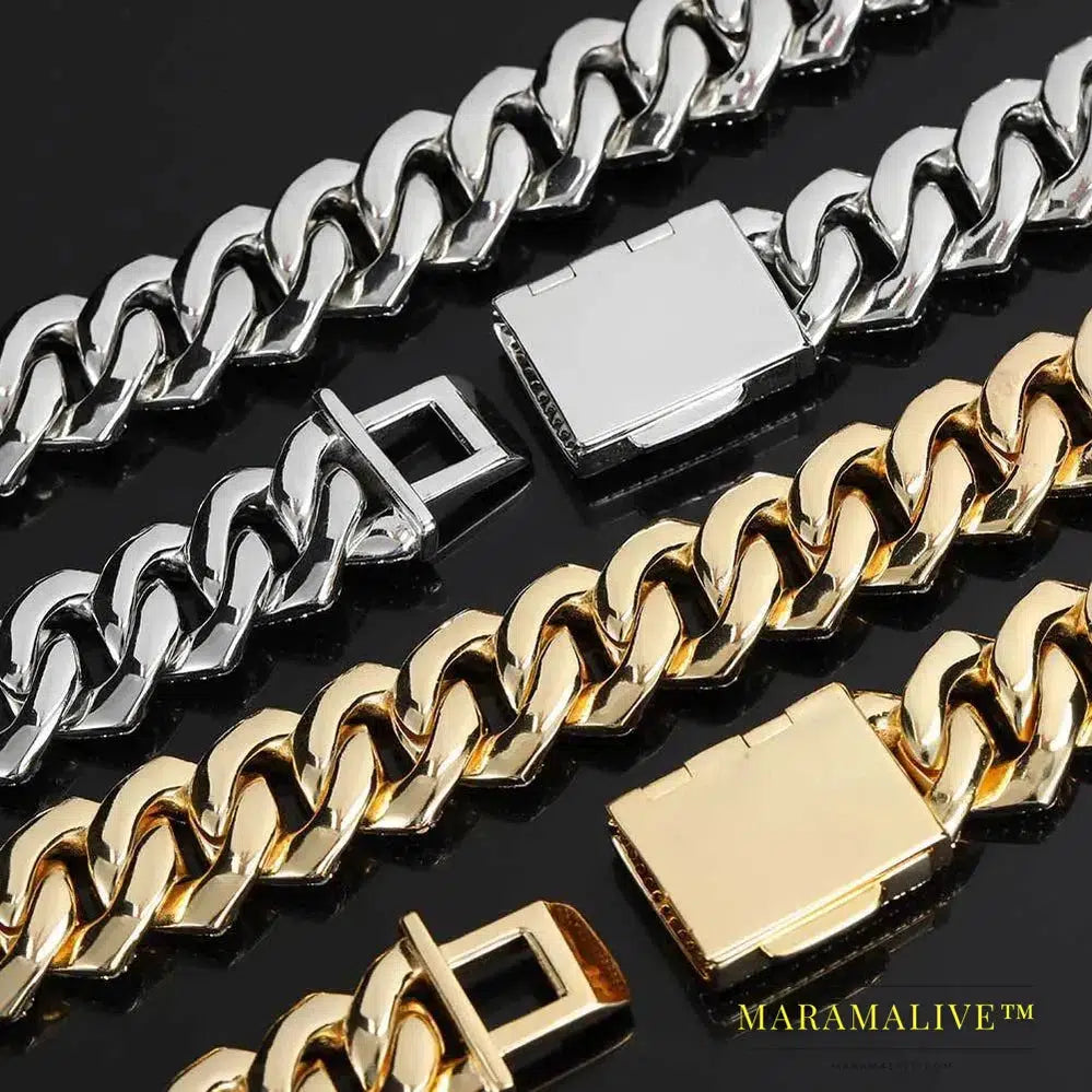 Luxury 3 Rows Moissanite Cuban Chain Men's Necklace S925 Silver Jewelry Hip Hop Rock Neck Collares 16-24in