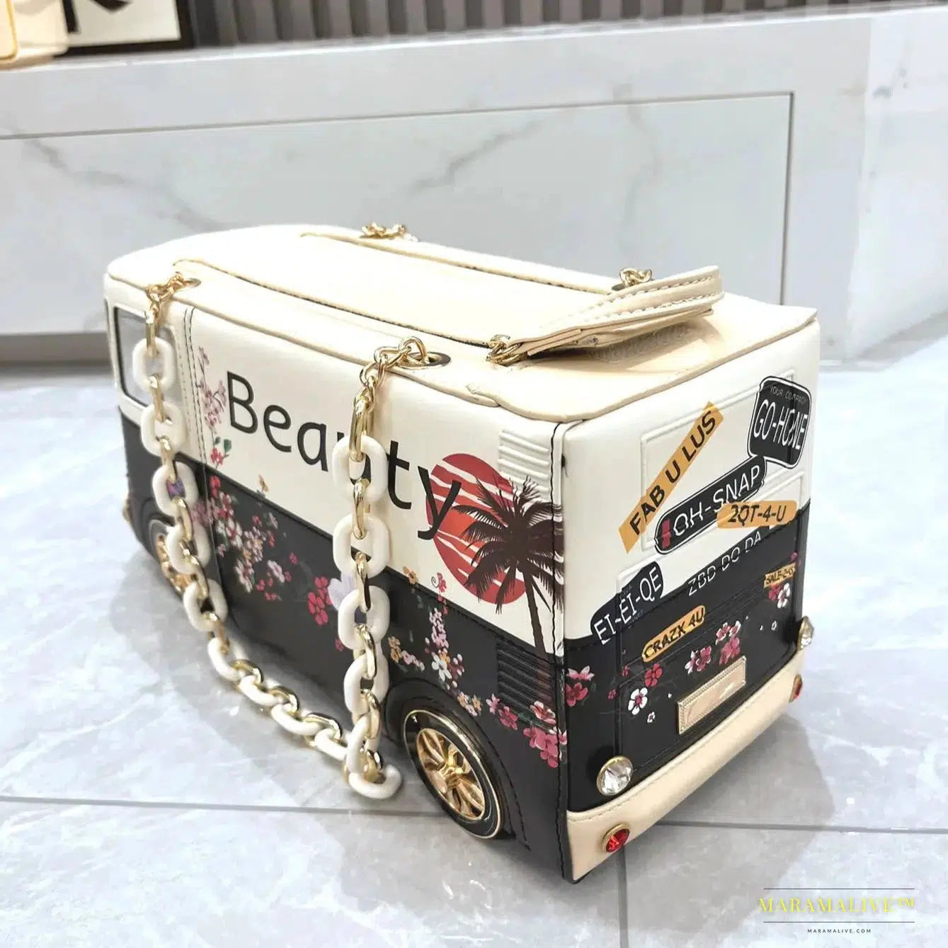 Luxury Designer Quirky Bus Shaped Handbag – One-of-a-Kind High-Quality PU Leather Purse