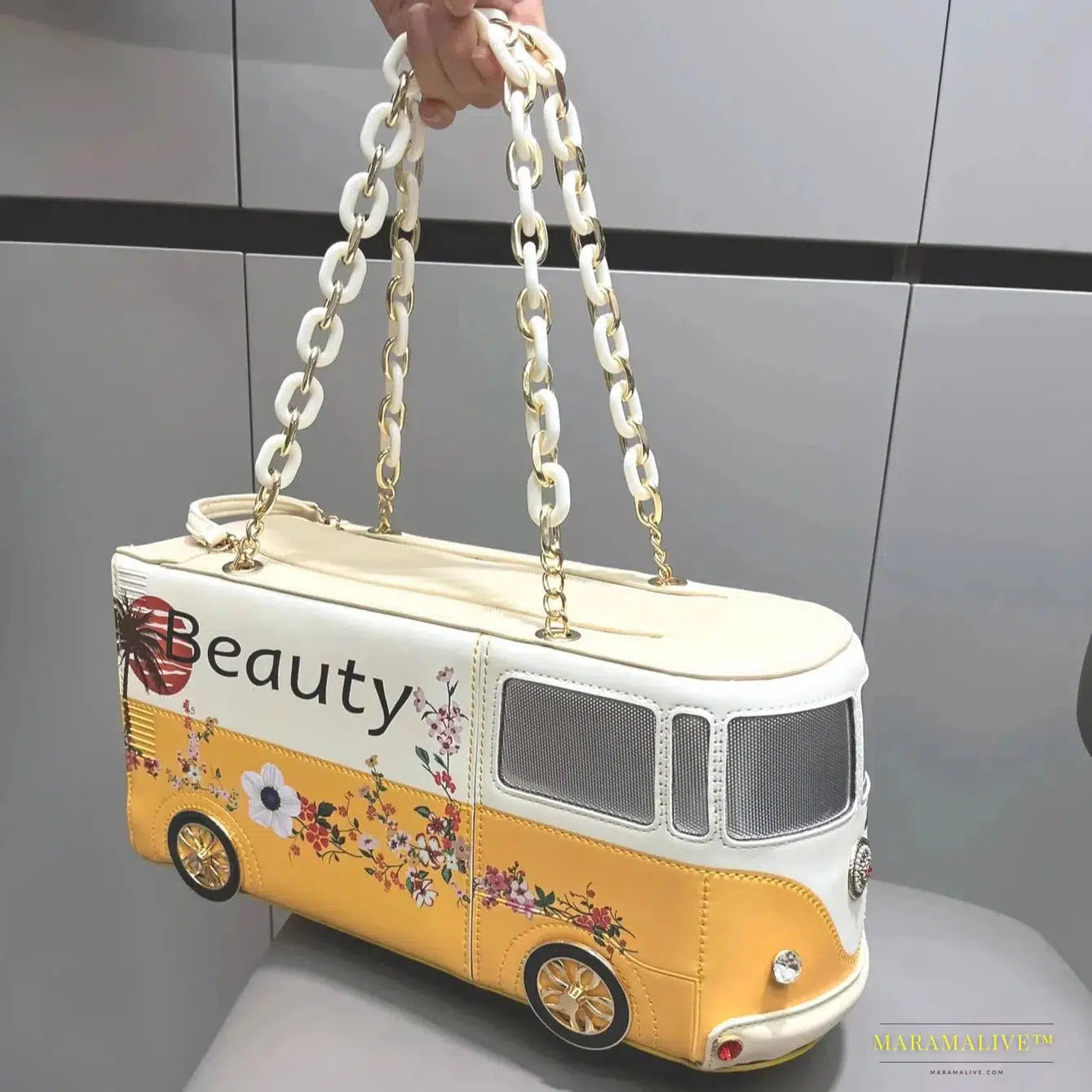 Luxury Designer Quirky Bus Shaped Handbag – One-of-a-Kind High-Quality PU Leather Purse