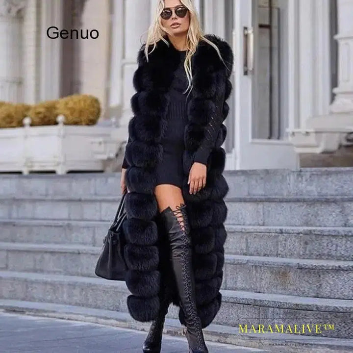 Luxury Faux Fox Fur Sleeveless Vest for Winter Warmth