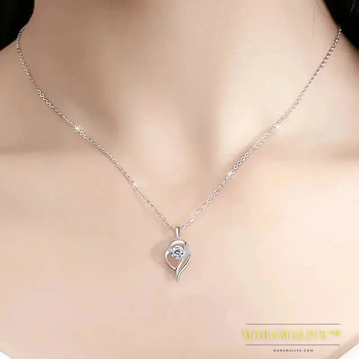 Luxury GRA Certified 1 Carat Moissanite Pendant Necklace for Women Party 925 Sterling Silver Diamond Chain Necklaces