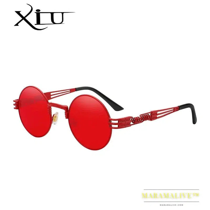 Luxury Metal Sunglasses Men Round Sunglass Steampunk Coating Glasses Vintage Retro Lentes Oculos of Male Sun glasses