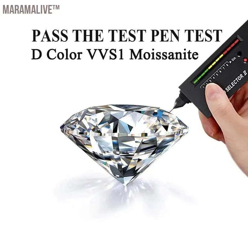 Luxury Moissanite Ring VVS1 D Color 1CT Real 925 Sterling Silver Wedding Band For Women Fine Jewelry CR003