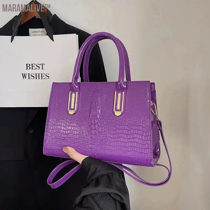 Luxury Purple Women Bag Pu Leather Handbag Large Capacity Shoulder Crossbody Bag For Women Designer Tote Classic Hand Bag Sac