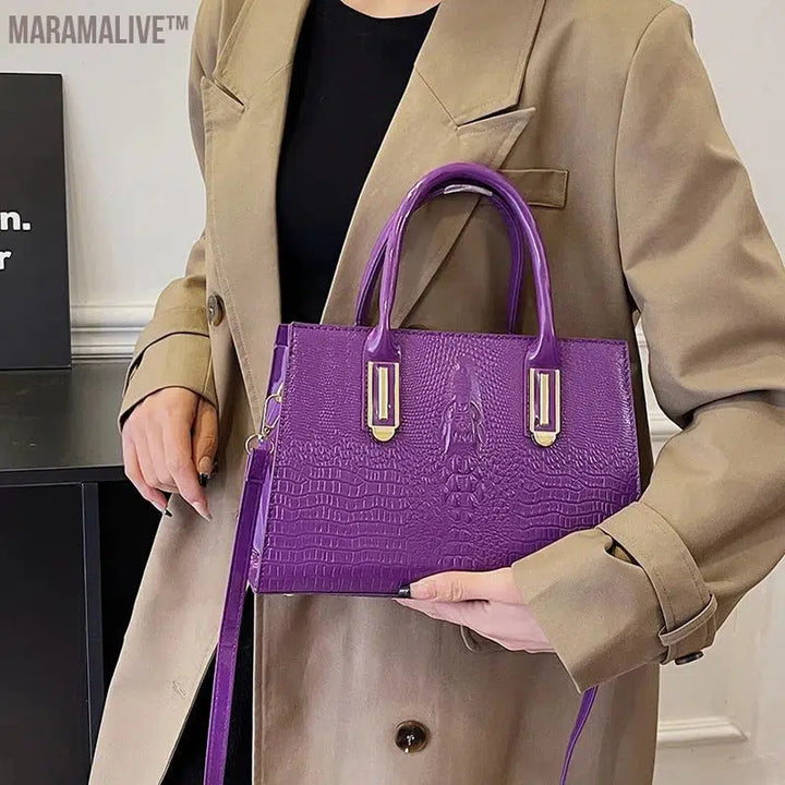 Luxury Purple Women Bag Pu Leather Handbag Large Capacity Shoulder Crossbody Bag For Women Designer Tote Classic Hand Bag Sac