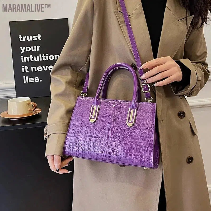 Luxury Purple Women Bag Pu Leather Handbag Large Capacity Shoulder Crossbody Bag For Women Designer Tote Classic Hand Bag Sac