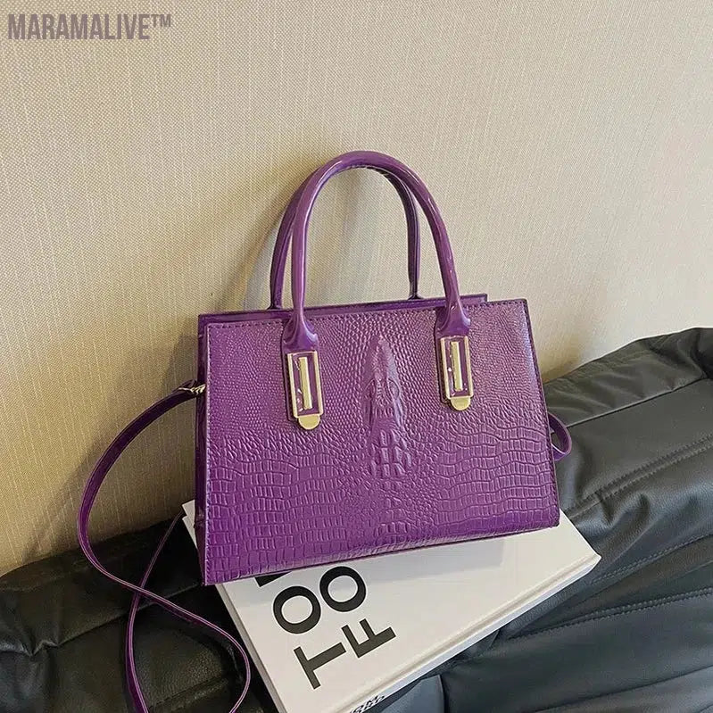 Luxury Purple Women Bag Pu Leather Handbag Large Capacity Shoulder Crossbody Bag For Women Designer Tote Classic Hand Bag Sac