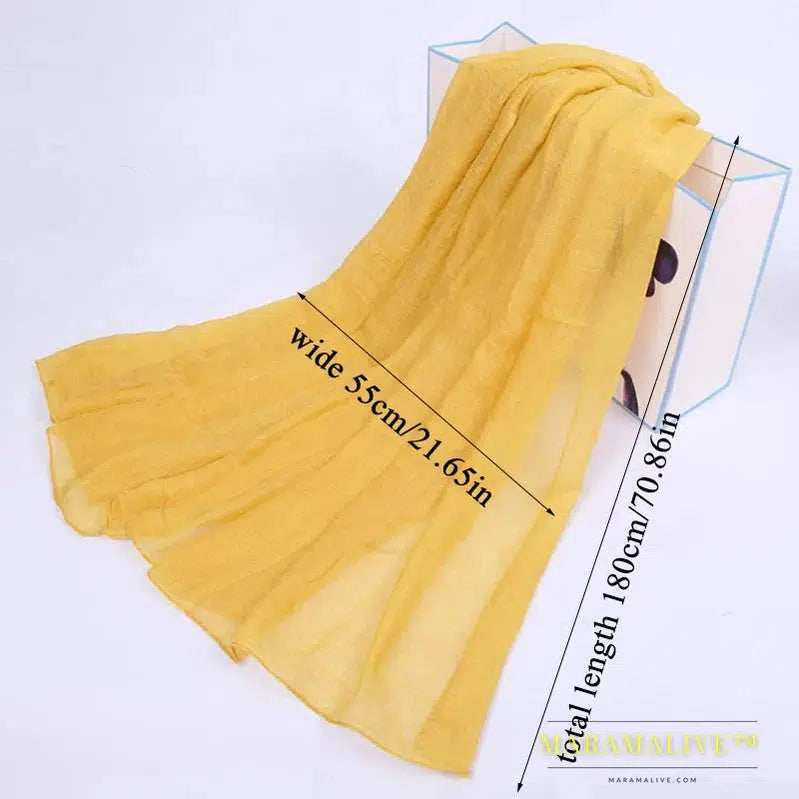 Luxury Scarf Women Candy Colored New Cotton Linen Scarf Solid Color Female Scarf Women Shawls Scarf Beautiful Scarves Gifts