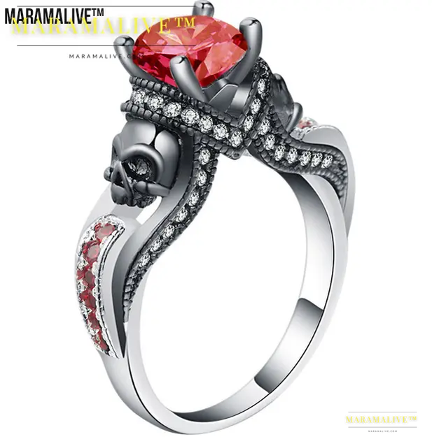 Magical Gem Skull Ring for Adventurous Souls