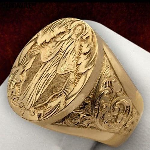 Male Lady Orthodox Virgin Mary Religious Ring