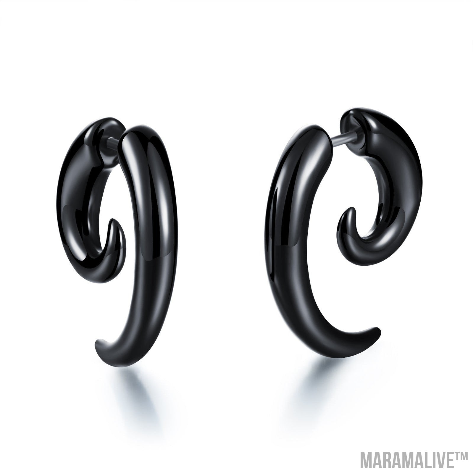 Male Snail Horn Earrings Punk