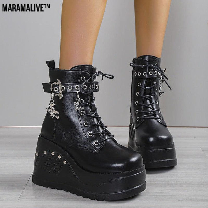 MaramaliveTM Punk Ankle Boots: Gothic Short Women's Shoes