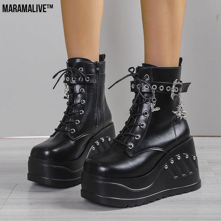 MaramaliveTM Punk Ankle Boots: Gothic Short Women's Shoes