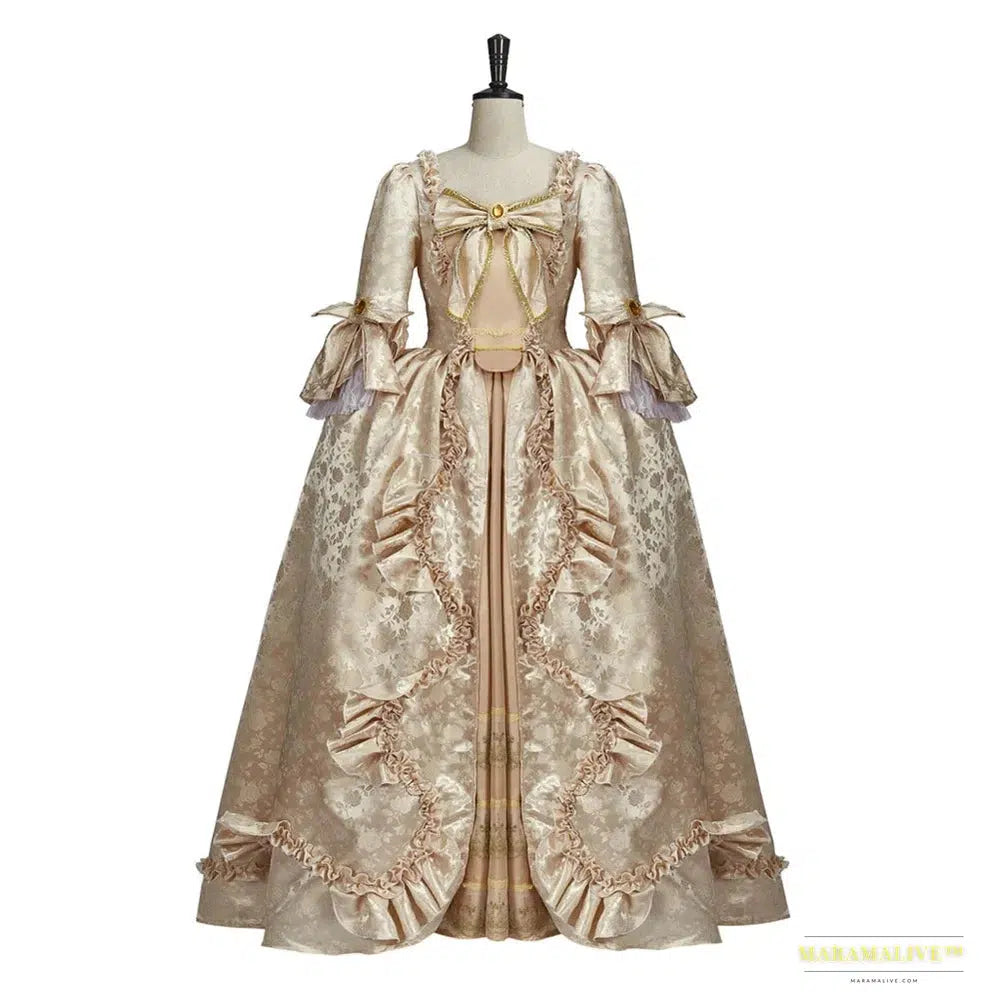 Maramalive™ 18th Century Victorian Court Dress - Women's Gothic Rococo Baroque Marie Antoinette Ball Gown - Renaissance Regency Era Costume