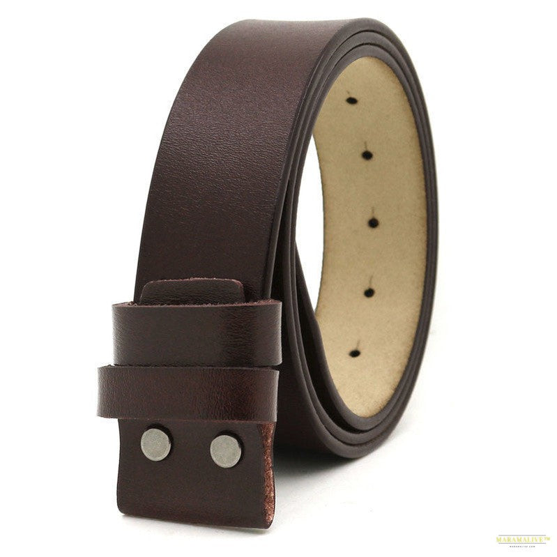 Maramalive™ 38cm No Buckle Men's Leather Belt