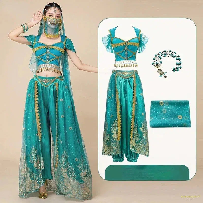 Maramalive™ Chinese Style Performance Suit for Women Aladdin Jasmine Princess Belly Dance Practice Costume Costume