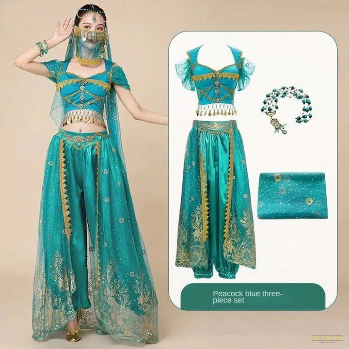 Maramalive™ Chinese Style Performance Suit for Women Aladdin Jasmine Princess Belly Dance Practice Costume Costume