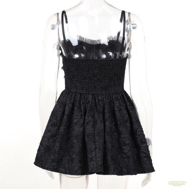 Maramalive™ Dark Goth Rose Lace Sling Dress