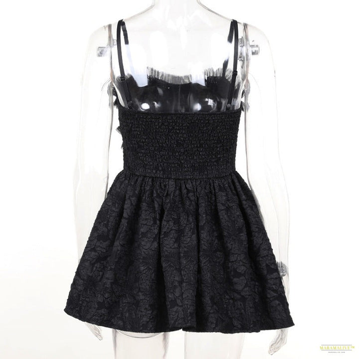 Maramalive™ Dark Goth Rose Lace Sling Dress