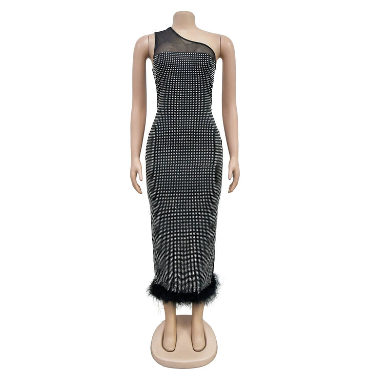 Maramalive™ Elegant Feather-Embellished Bodycon Dress: Stunning Handmade Steampunk Style for Parties and Clubbing