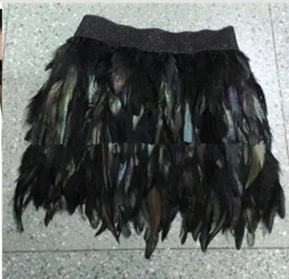 Maramalive™ Exquisite Feather Mini Skirt - Streetwear Gradient Green Purple Party Costume