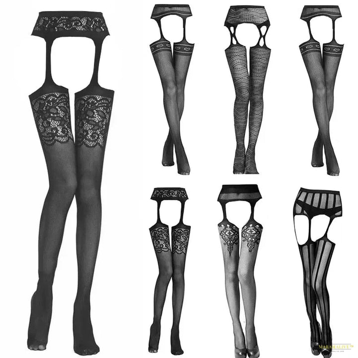 Maramalive™ Fishnet Garter Belt Stocking Suspender Pantyhose Tights Thigh High Summer Sexy Hot