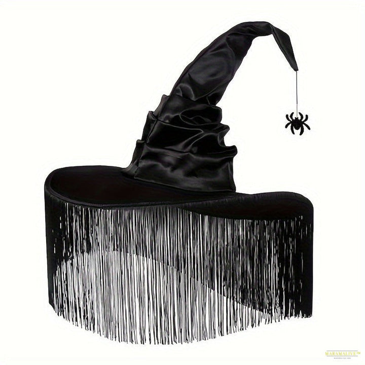 Maramalive™ Funky Witch Hat with Tassel & Spider Charm - Perfect for Halloween, Cosplay Parties & Role-Playing