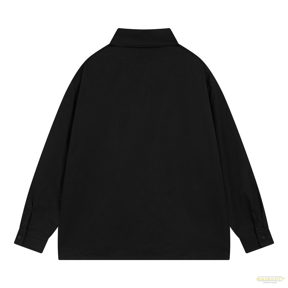 Maramalive™ Goth Loose Long-sleeved Shirt Men's Ribbon Pocket Lapels Top