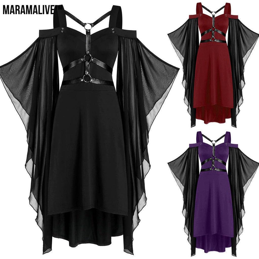 Maramalive™ Gothic Fashion Unique Dress With Punk Style Unusual Mesh Sleeves