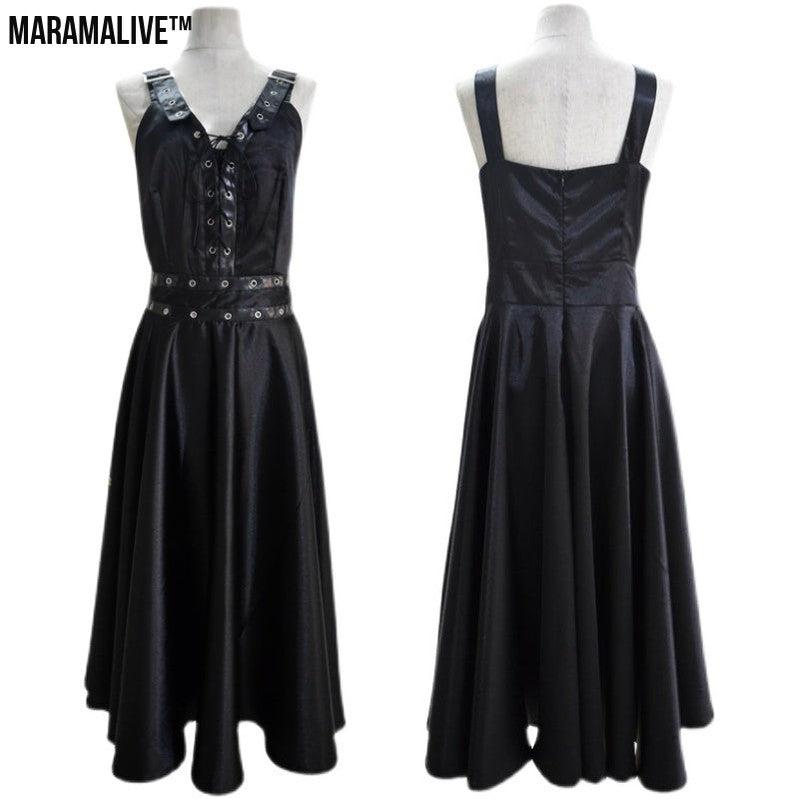 Maramalive™ Gothic Shoulder Suspender Dress - Punk Strap Dress